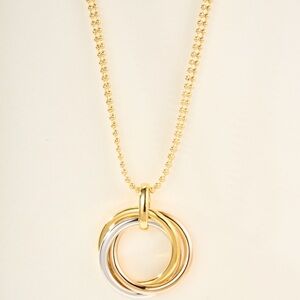 Elegant Gold and Silver Interlocking Necklace